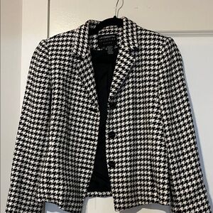 Liz Claiborne Black and White Houndstooth Blazer